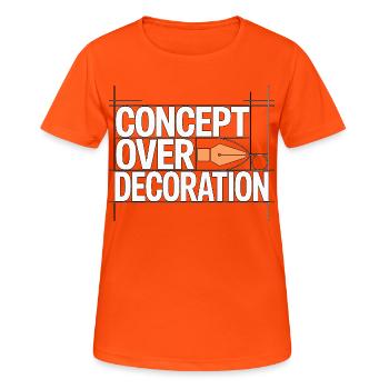 Logo Designer Concept Over Branding Specialist - Women's Breathable T-Shirt - neon orange - Front - AI Model Female 172 dark (172cm)