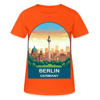 Berlin Allemagne Tour TV Art de voyage vintage - T-shirt respirant Femme - orange néon - Devant - AI Model Female 172 dark (172cm)