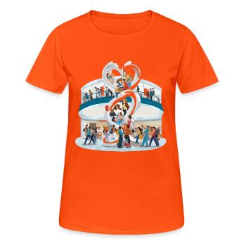 Herzensgemeinschaft Skulptur - Frauen T-Shirt atmungsaktiv - Neonorange - Vorne - AI Model Female 172 dark (172cm)