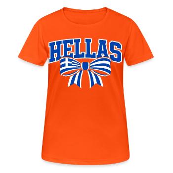 Boucle d’Hellas - T-shirt respirant Femme - orange néon - Devant - AI Model Female 172 dark (172cm)