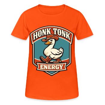 Honk Tonk Energy - Frauen T-Shirt atmungsaktiv - Neonorange - Vorne - AI Model Female 172 dark (172cm)