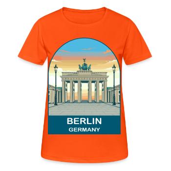 Berlin Allemagne Tour TV Art de voyage vintage - T-shirt respirant Femme - orange néon - Devant - AI Model Female 172 dark (172cm)