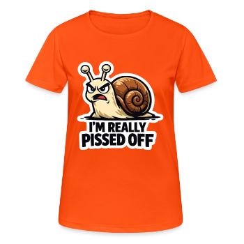Escargot en colère – Je suis vraiment en colère - T-shirt respirant Femme - orange néon - Devant - AI Model Female 172 dark (172cm)