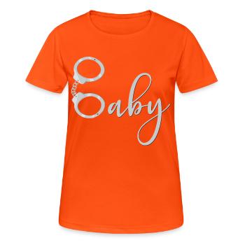 Menottes bébé - T-shirt respirant Femme - orange néon - Devant - AI Model Female 172 dark (172cm)