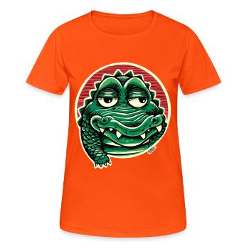Chill Croc Groover - T-shirt respirant Femme - orange néon - Devant - AI Model Female 172 dark (172cm)