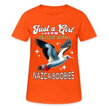 Fille Nazca Booby Nazca Booby - T-shirt respirant Femme - orange néon - Devant - AI Model Female 172 dark (172cm)