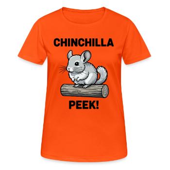 Chinchilla Peek Rodent Fur Log - Women's Breathable T-Shirt - neon orange - Front - AI Model Female 172 dark (172cm)
