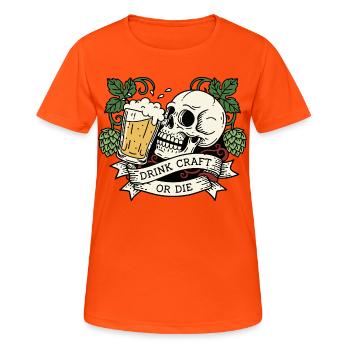 Stilvolles Bier - Hopfenkunst - Frauen T-Shirt atmungsaktiv - Neonorange - Vorne - AI Model Female 172 dark (172cm)