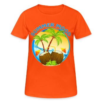 Tropical Cocktail Drink Summer Mood  - Women's Breathable T-Shirt - neon orange - Front - AI Model Female 172 dark (172cm)