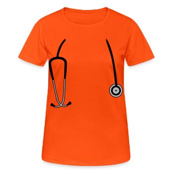 Stethoskop - Frauen T-Shirt atmungsaktiv - Neonorange - Vorne - AI Model Female 172 dark (172cm)