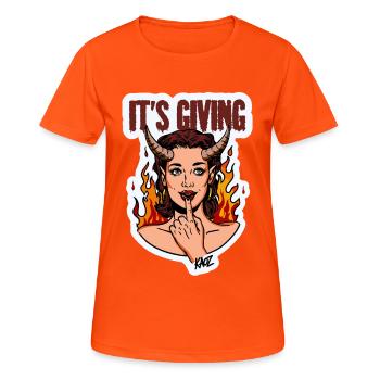 Teuflische Diva-Flamme - Frauen T-Shirt atmungsaktiv - Neonorange - Vorne - AI Model Female 172 dark (172cm)