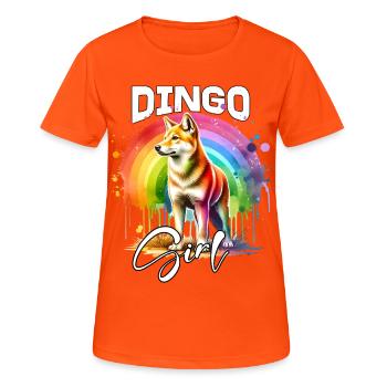 Dingo Girl Australian Wild Dog - Women's Breathable T-Shirt - neon orange - Front - AI Model Female 172 dark (172cm)