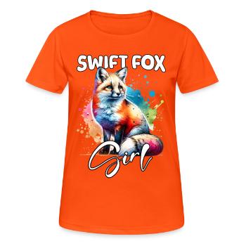 Fille Renard Rapide Renard Rapide Renard - T-shirt respirant Femme - orange néon - Devant - AI Model Female 172 dark (172cm)