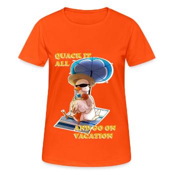 Canard froid ridicule pendant les vacances d’été (blanc) - T-shirt respirant Femme - orange néon - Devant - AI Model Female 172 dark (172cm)