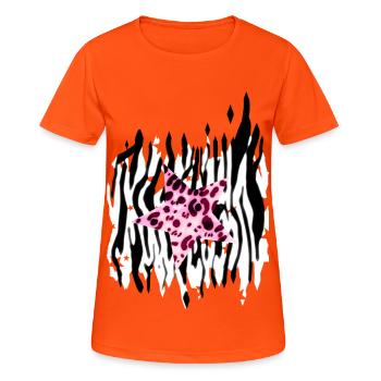 Y2k aesthic zebra and pink leopard patterns - Women's Breathable T-Shirt - neon orange - Front - AI Model Female 172 dark (172cm)