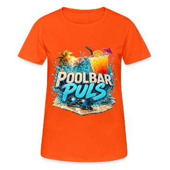Cocktail de fête d’été Pool Bar Puls - T-shirt respirant Femme - orange néon - Devant - AI Model Female 172 dark (172cm)