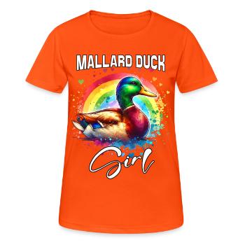 Femelle canard colvert - T-shirt respirant Femme - orange néon - Devant - AI Model Female 172 dark (172cm)