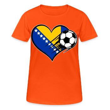 Flag football bosniaque avec cœur - T-shirt respirant Femme - orange néon - Devant - AI Model Female 172 dark (172cm)