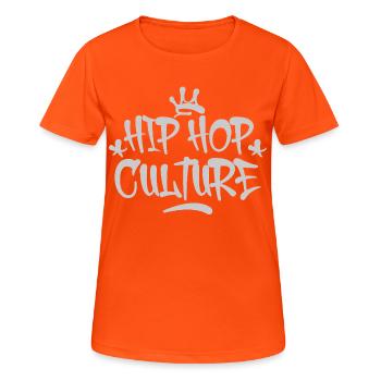 HipHop Culture Graffiti Crown Design - Women's Breathable T-Shirt - neon orange - Front - AI Model Female 172 dark (172cm)