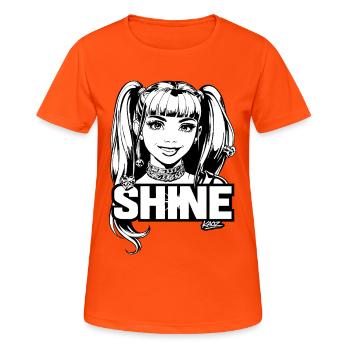 Shine Girl Mono Pop Art - Frauen T-Shirt atmungsaktiv - Neonorange - Vorne - AI Model Female 172 dark (172cm)