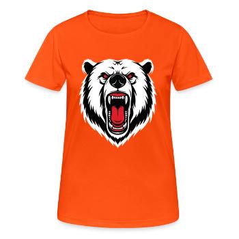 Ours Rugissant Mascotte Logo Sport Musculation - T-shirt respirant Femme - orange néon - Devant - AI Model Female 172 dark (172cm)