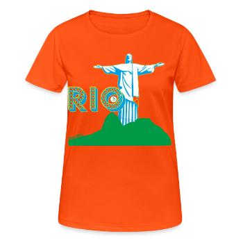 Love Rio - Frauen T-Shirt atmungsaktiv - Neonorange - Vorne - AI Model Female 172 dark (172cm)