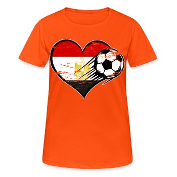 Flag football égyptien avec le cœur utilisé - T-shirt respirant Femme - orange néon - Devant - AI Model Female 172 dark (172cm)