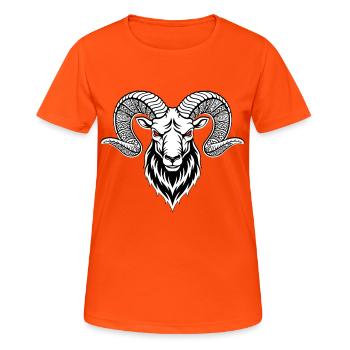 Aries Viking Mascot Logo Sport Bodybuilding - Women's Breathable T-Shirt - neon orange - Front - AI Model Female 172 dark (172cm)