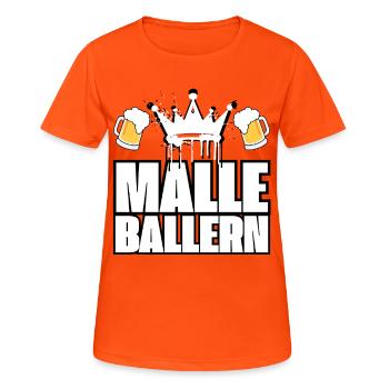 Fête Malle Baller - T-shirt respirant Femme - orange néon - Devant - AI Model Female 172 dark (172cm)