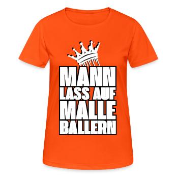 Équipe Malle Party Mallorca - T-shirt respirant Femme - orange néon - Devant - AI Model Female 172 dark (172cm)