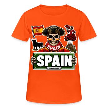 SkullCostume World Edition: Spain - Women's Breathable T-Shirt - neon orange - Front - AI Model Female 172 dark (172cm)