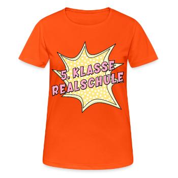 Changement d’école secondaire 5e année - T-shirt respirant Femme - orange néon - Devant - AI Model Female 172 dark (172cm)