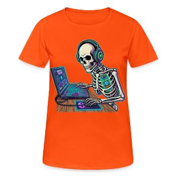 Gamer Skeleton Energy Drink PC - Women's Breathable T-Shirt - neon orange - Front - AI Model Female 172 dark (172cm)