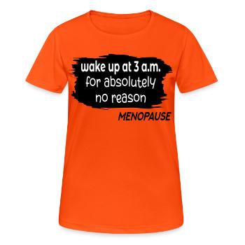 Femmes insomniaques, ménopause - T-shirt respirant Femme - orange néon - Devant - AI Model Female 172 dark (172cm)