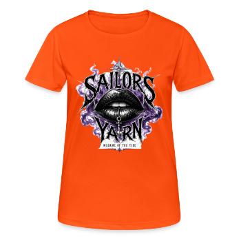 Madame of the Tide | Sailors Yarn by Cap’nKush - Frauen T-Shirt atmungsaktiv - Neonorange - Vorne - AI Model Female 172 dark (172cm)