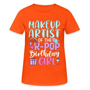 Oncle préféré de la fille d’anniversaire de la K-Pop - T-shirt respirant Femme - orange néon - Devant - AI Model Female 172 dark (172cm)