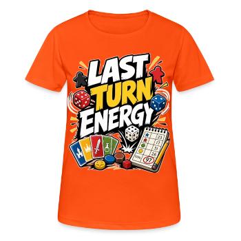LAST TURN ENERGY - Women's Breathable T-Shirt - neon orange - Front - AI Model Female 172 dark (172cm)