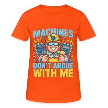 Industrial Electrician Machines Don't Electrical - Women's Breathable T-Shirt - neon orange - Front - AI Model Female 172 dark (172cm)