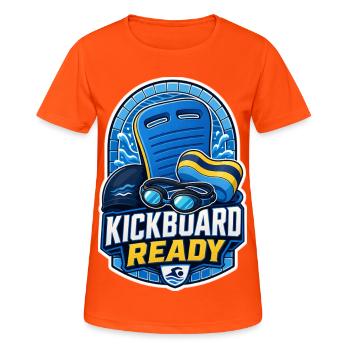 KICKBOARD READY - Frauen T-Shirt atmungsaktiv - Neonorange - Vorne - AI Model Female 172 dark (172cm)