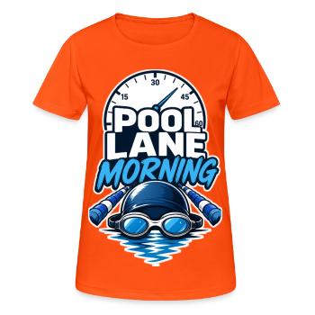 MATIN DE POOL LANE - T-shirt respirant Femme - orange néon - Devant - AI Model Female 172 dark (172cm)