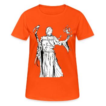 Sorcier de la fantaisie - T-shirt respirant Femme - orange néon - Devant - AI Model Female 172 dark (172cm)