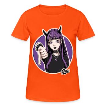 Daumen runter Punk-Priesterin - Frauen T-Shirt atmungsaktiv - Neonorange - Vorne - AI Model Female 172 dark (172cm)