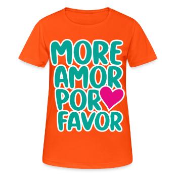 More Cupid Por Favor Heart Design - Women's Breathable T-Shirt - neon orange - Front - AI Model Female 172 dark (172cm)