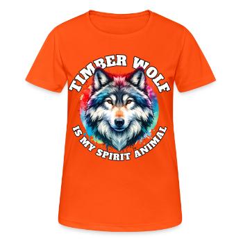 Drôles de dictons du Loup Gris - T-shirt respirant Femme - orange néon - Devant - AI Model Female 172 dark (172cm)