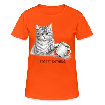 I Regret Nothing Funny Cat Sketch - Women's Breathable T-Shirt - neon orange - Front - AI Model Female 172 dark (172cm)