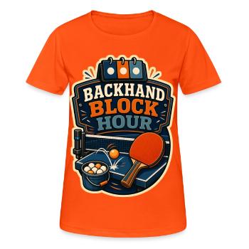 BACKHAND BLOCK HOUR Computer - Women's Breathable T-Shirt - neon orange - Front - AI Model Female 172 dark (172cm)