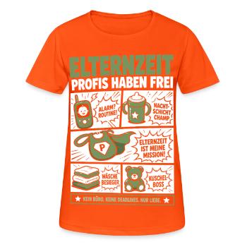 Elternzeit Profis Haben Frei - Frauen T-Shirt atmungsaktiv - Neonorange - Vorne - AI Model Female 172 dark (172cm)