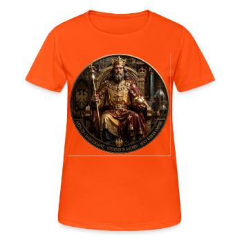Couronne et trône de la Cour royale de Charlemagne - T-shirt respirant Femme - orange néon - Devant - AI Model Female 172 dark (172cm)