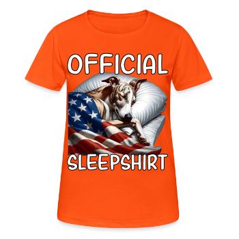Chemise de nuit Greyhound US - T-shirt respirant Femme - orange néon - Devant - AI Model Female 172 dark (172cm)