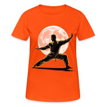 Tai Chi Zen Meditation – Chi Qigong Training - Women's Breathable T-Shirt - neon orange - Front - AI Model Female 172 dark (172cm)